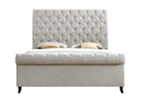 Kate Light Gray Tweed King Sleigh Platform Bed by Crown Mark at Eve Furniture