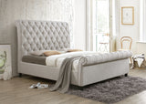 Kate Light Gray Tweed King Sleigh Platform Bed by Crown Mark at Eve Furniture