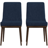 Kate Mid-Century Modern Dining Chair (Set of 2) Blue Polyester Blend