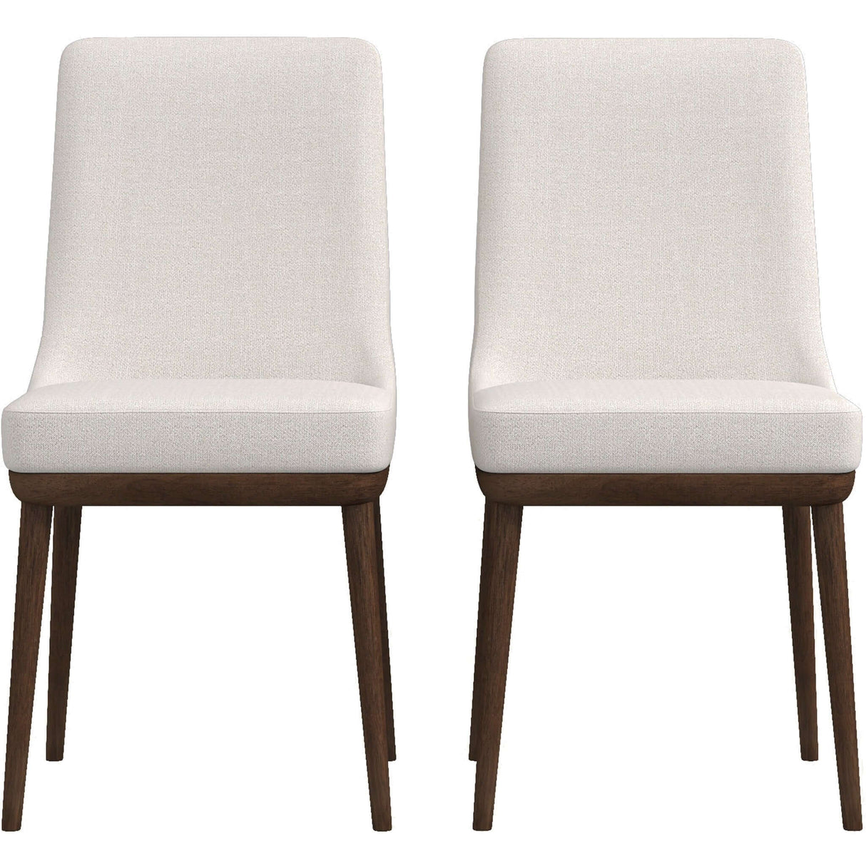 Kate Mid-Century Modern Dining Chair (Set of 2) Cream Polyester Blend