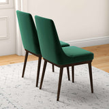 Kate Mid-Century Modern Dining Chair (Set of 2) Green Velvet
