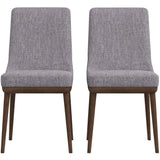 Kate Mid-Century Modern Dining Chair (Set of 2) Grey Polyester Blend