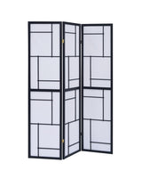 Katerina 3-Panel Folding Floor Screen Black/White