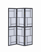 Katerina 3-Panel Folding Floor Screen Black/White