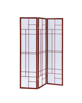 Katerina 3-Panel Folding Floor Screen White/Cherry