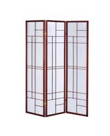 Katerina 3-Panel Folding Floor Screen White/Cherry