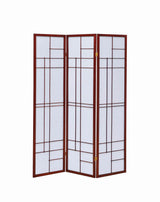 Katerina 3-Panel Folding Floor Screen White/Cherry