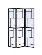 Katerina Black/White 3-Panel Folding Floor Screen by Coaster at Eve Furniture