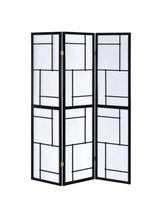 Katerina Black/White 3-Panel Folding Floor Screen by Coaster at Eve Furniture