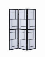 Katerina Black/White 3-Panel Folding Floor Screen by Coaster at Eve Furniture