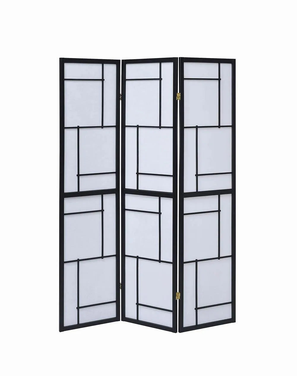 Katerina Black/White 3-Panel Folding Floor Screen by Coaster at Eve Furniture