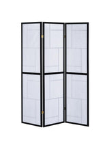 Katerina Black/White 3-Panel Folding Floor Screen by Coaster at Eve Furniture