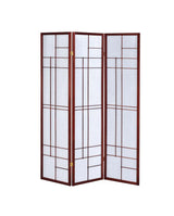 Katerina White/Cherry 3-Panel Folding Floor Screen by Coaster at Eve Furniture