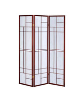 Katerina White/Cherry 3-Panel Folding Floor Screen by Coaster at Eve Furniture