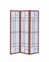Katerina White/Cherry 3-Panel Folding Floor Screen by Coaster at Eve Furniture