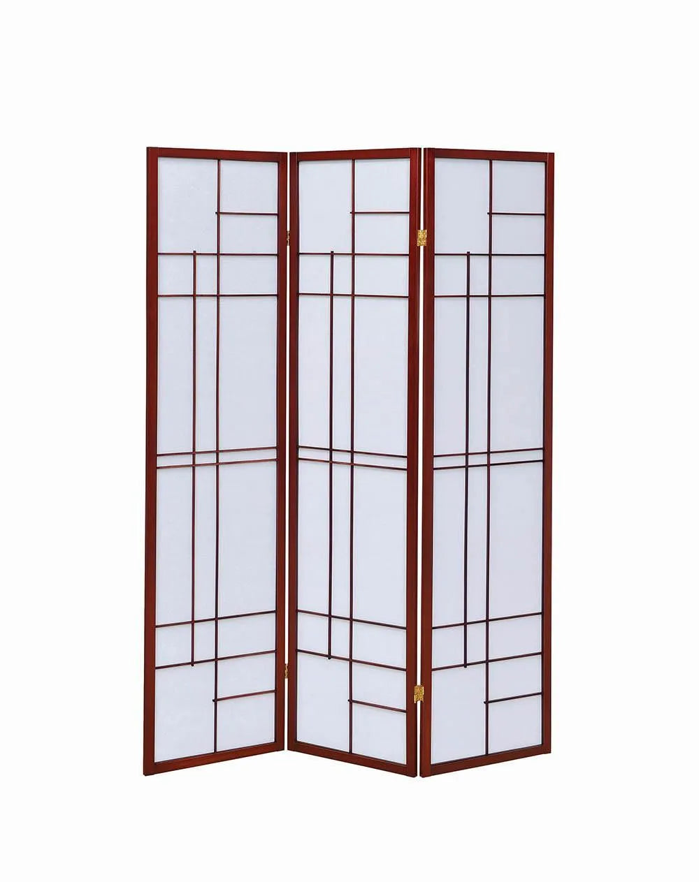 Katerina White/Cherry 3-Panel Folding Floor Screen by Coaster at Eve Furniture