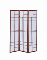 Katerina White/Cherry 3-Panel Folding Floor Screen by Coaster at Eve Furniture