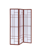 Katerina White/Cherry 3-Panel Folding Floor Screen by Coaster at Eve Furniture