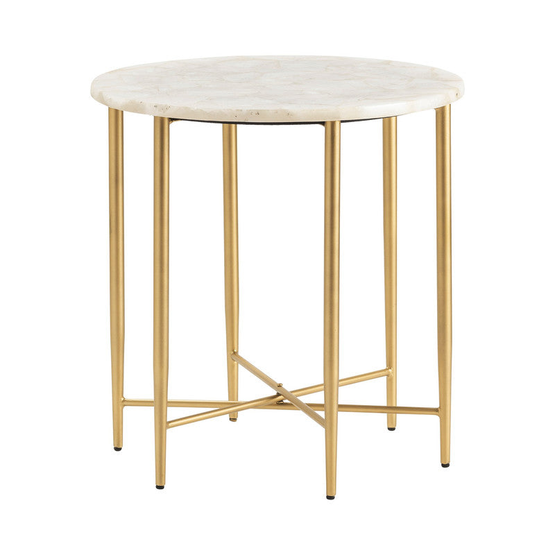 Katherine Gold/White Accent Table by Crestview at Eve Furniture