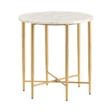 Katherine Gold/White Accent Table by Crestview at Eve Furniture
