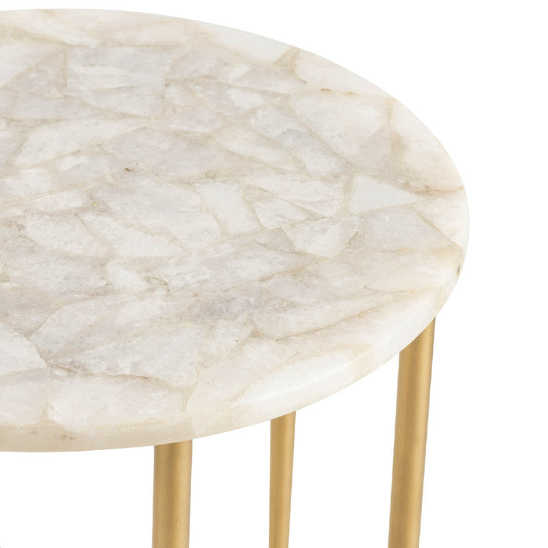 Katherine Gold/White Accent Table by Crestview at Eve Furniture