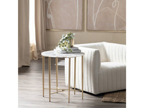 Katherine Gold/White Accent Table by Crestview at Eve Furniture