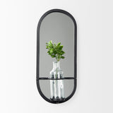Katherine Wall Mounted Mirror w Glass Bottle for Botanicals or Floral by Mercana at Eve Furniture