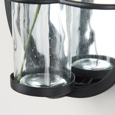Katherine Wall Mounted Mirror w Glass Bottle for Botanicals or Floral by Mercana at Eve Furniture