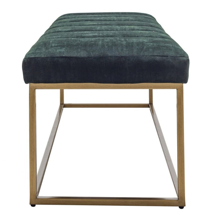 Katie Leather Bench Green by Moe's Home at Eve Furniture