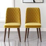 Katie Mid-Century Modern Velvet Dining Chair (Set of 2) Cream