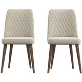 Katie Mid-Century Modern Velvet Dining Chair (Set of 2) Cream