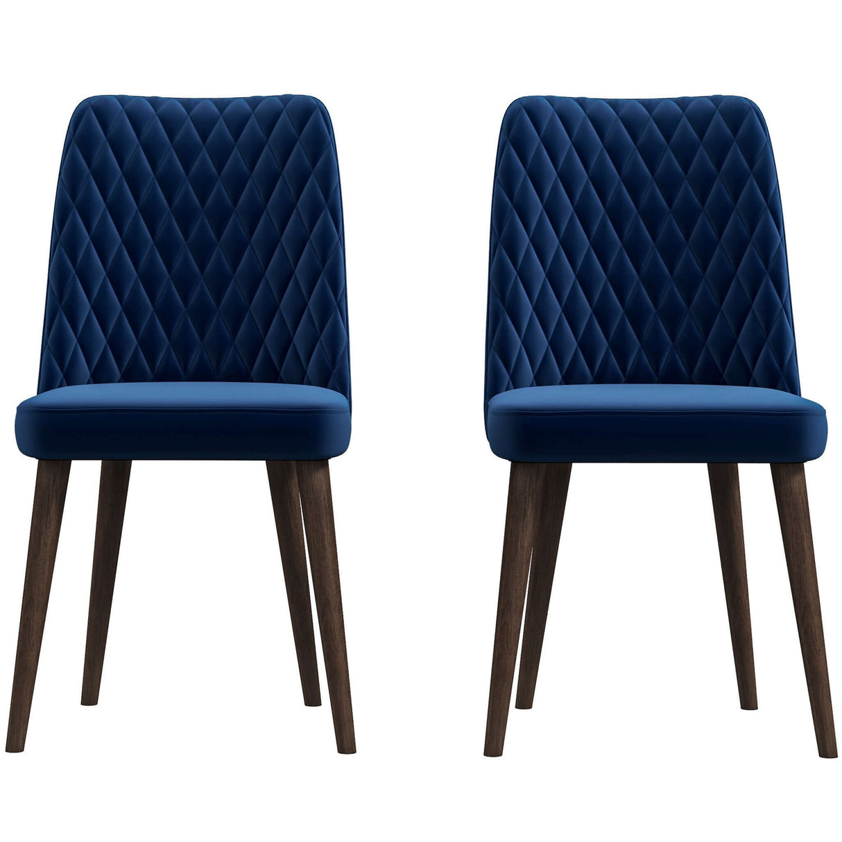 Katie Mid-Century Modern Velvet Dining Chair (Set of 2) Navy Blue