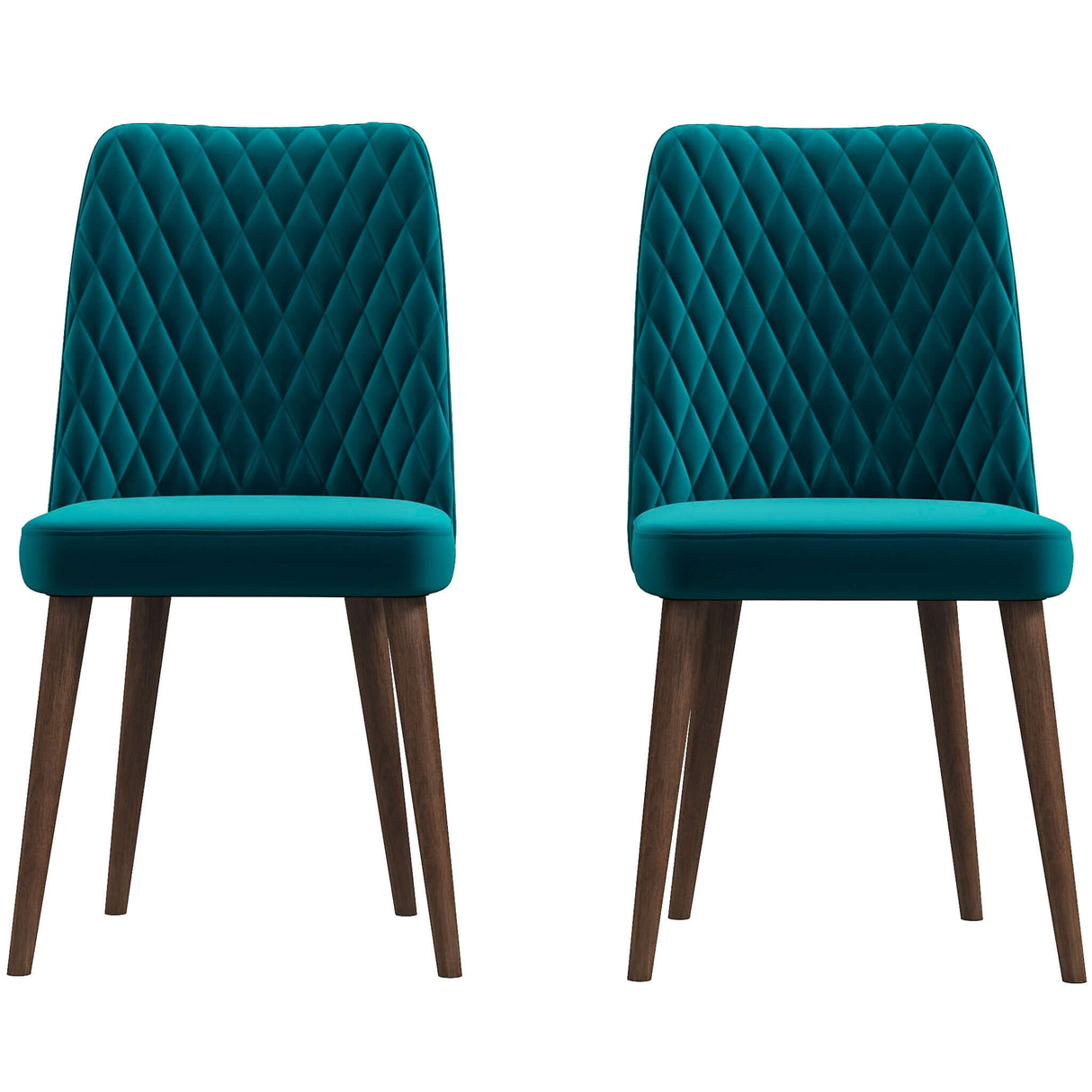 Katie Mid-Century Modern Velvet Dining Chair (Set of 2) Teal