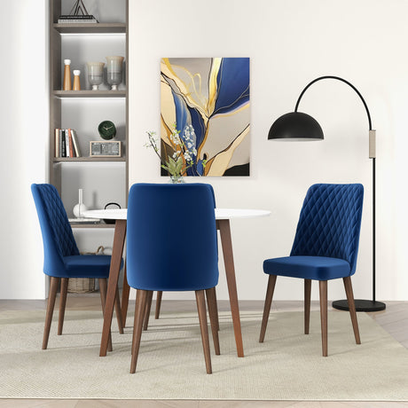 Katie Navy Blue Velvet Dining Chair (Set Of 2) by Ashcroft Imports at Eve Furniture