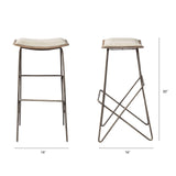 Katniss Cream Fabric Seat Gold Metal Frame Bar Stool by Mercana at Eve Furniture