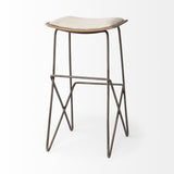 Katniss Cream Fabric Seat Gold Metal Frame Bar Stool by Mercana at Eve Furniture