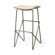 Katniss Cream Fabric Seat Gold Metal Frame Bar Stool by Mercana at Eve Furniture