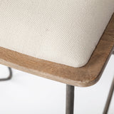 Katniss Cream Fabric Seat Gold Metal Frame Counter Stool by Mercana at Eve Furniture