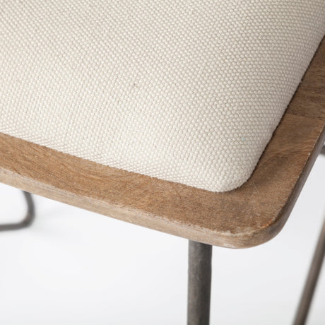 Katniss Cream Fabric Seat Gold Metal Frame Counter Stool by Mercana at Eve Furniture