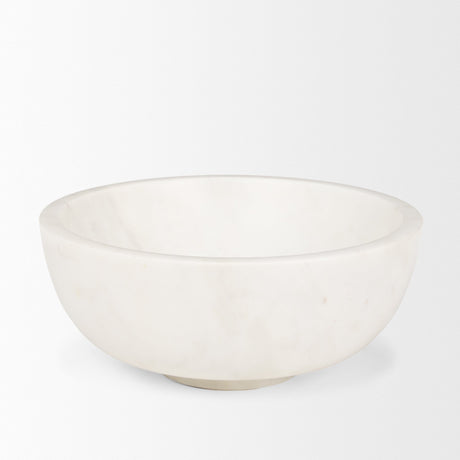 Katora Large Premium Solid White Marble Bowl by Mercana at Eve Furniture