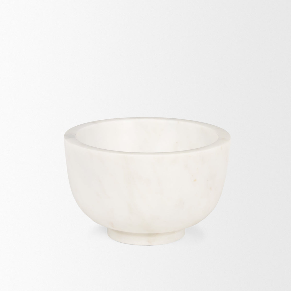 Katora Small Premium Solid White Marble Bowl by Mercana at Eve Furniture