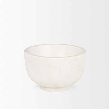 Katora Small Premium Solid White Marble Bowl by Mercana at Eve Furniture