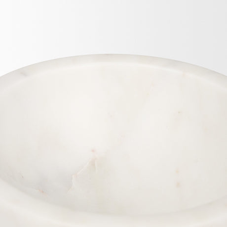 Katora Small Premium Solid White Marble Bowl by Mercana at Eve Furniture