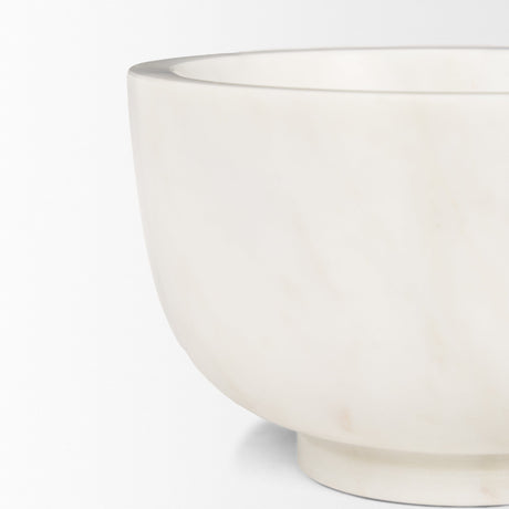 Katora Small Premium Solid White Marble Bowl by Mercana at Eve Furniture