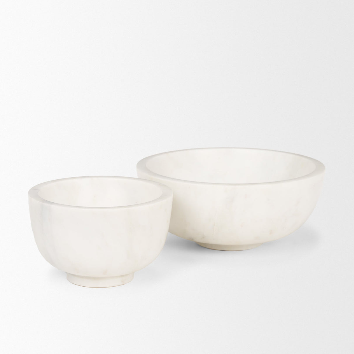 Katora Small Premium Solid White Marble Bowl by Mercana at Eve Furniture
