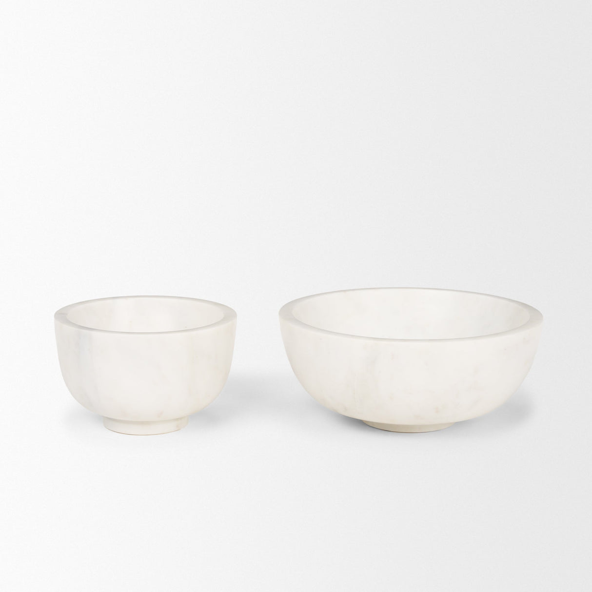 Katora Small Premium Solid White Marble Bowl by Mercana at Eve Furniture