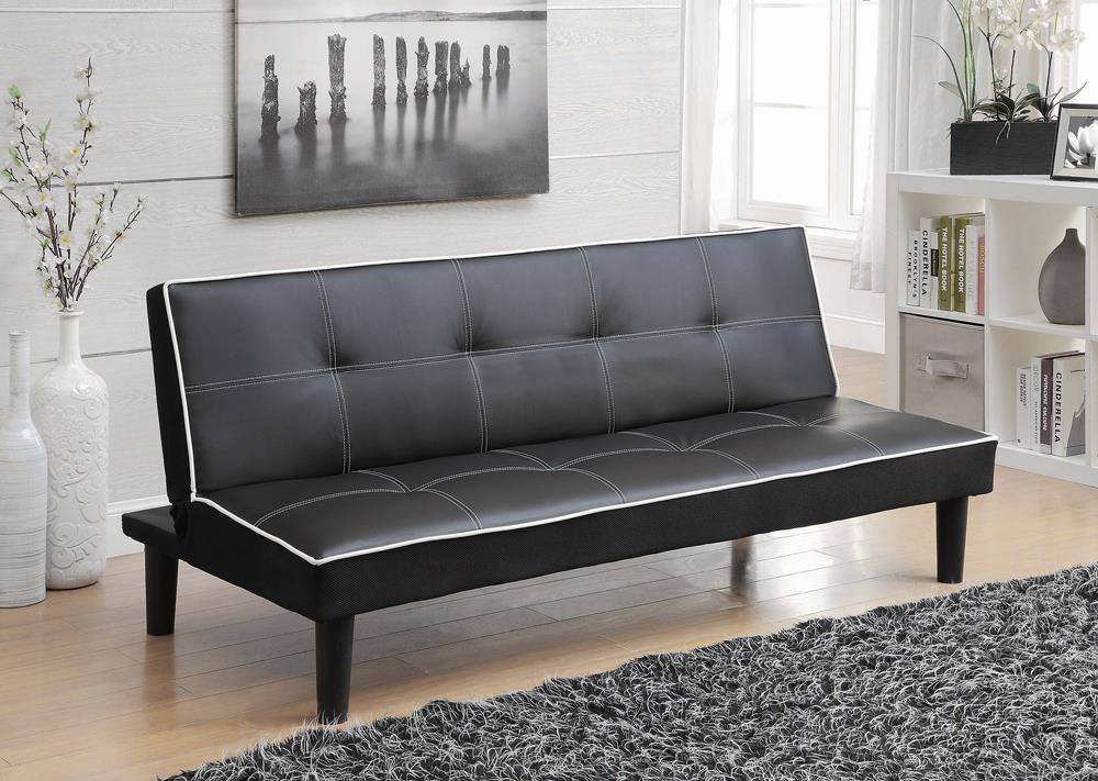 Katrina Tufted Upholstered Sofa Bed Black