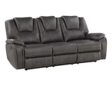 Katrine Charcoal 3-Piece Manual Reclining Set by Steve Silver at Eve Furniture