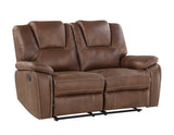 Rudger Chestnut Manual Reclining Loveseat by Steve Silver at Eve Furniture