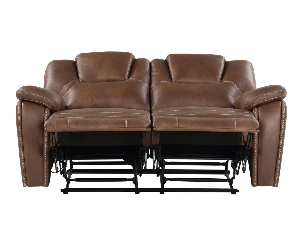 Rudger Chestnut Manual Reclining Loveseat by Steve Silver at Eve Furniture